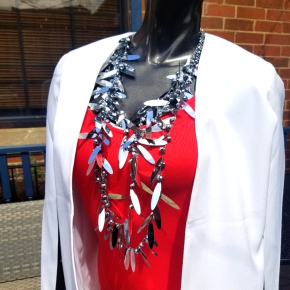 Silvertone Sparkle Multi-layer Necklace -Great Movement! - Picture 5 of 17